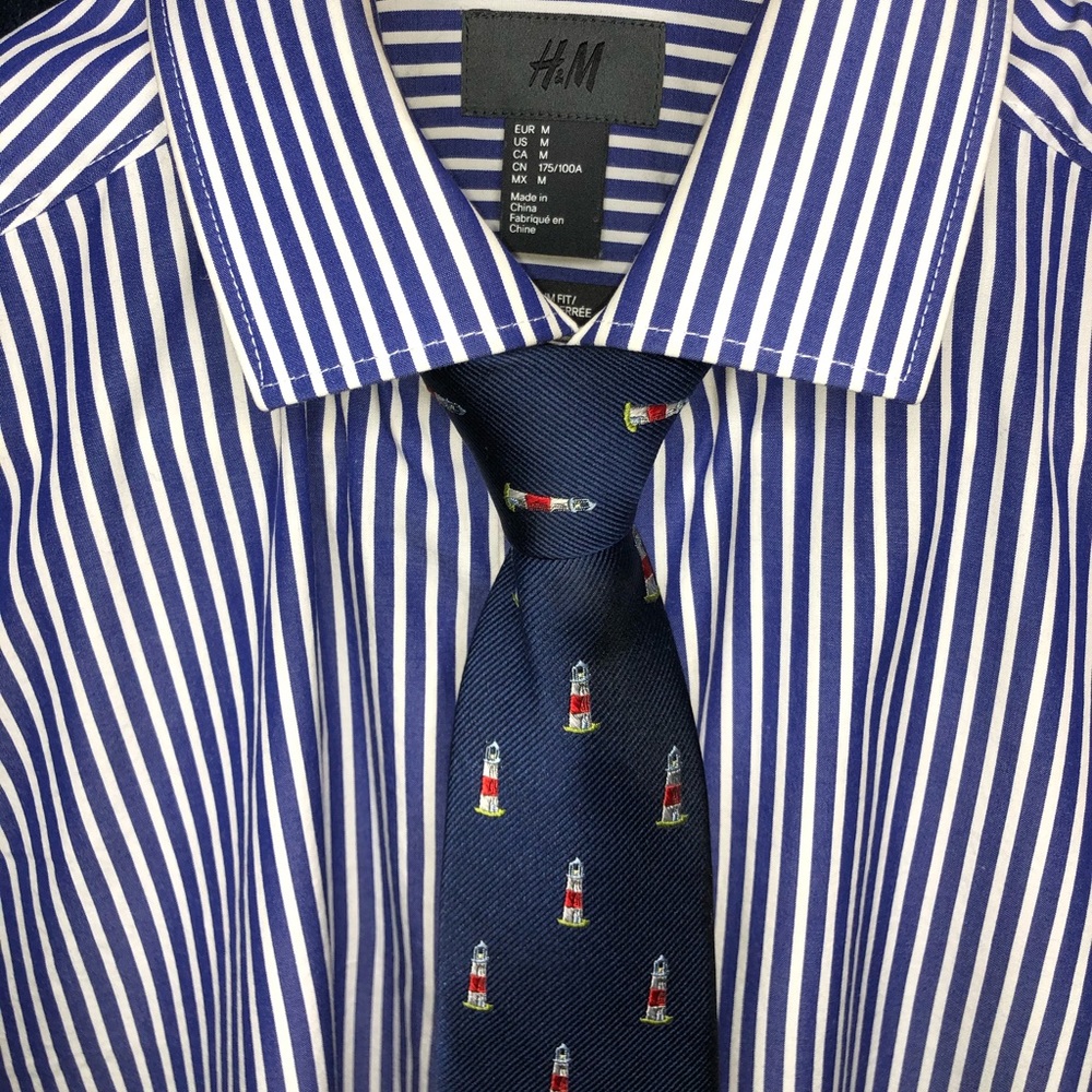H&M Shirt and Haggar Tie Combo